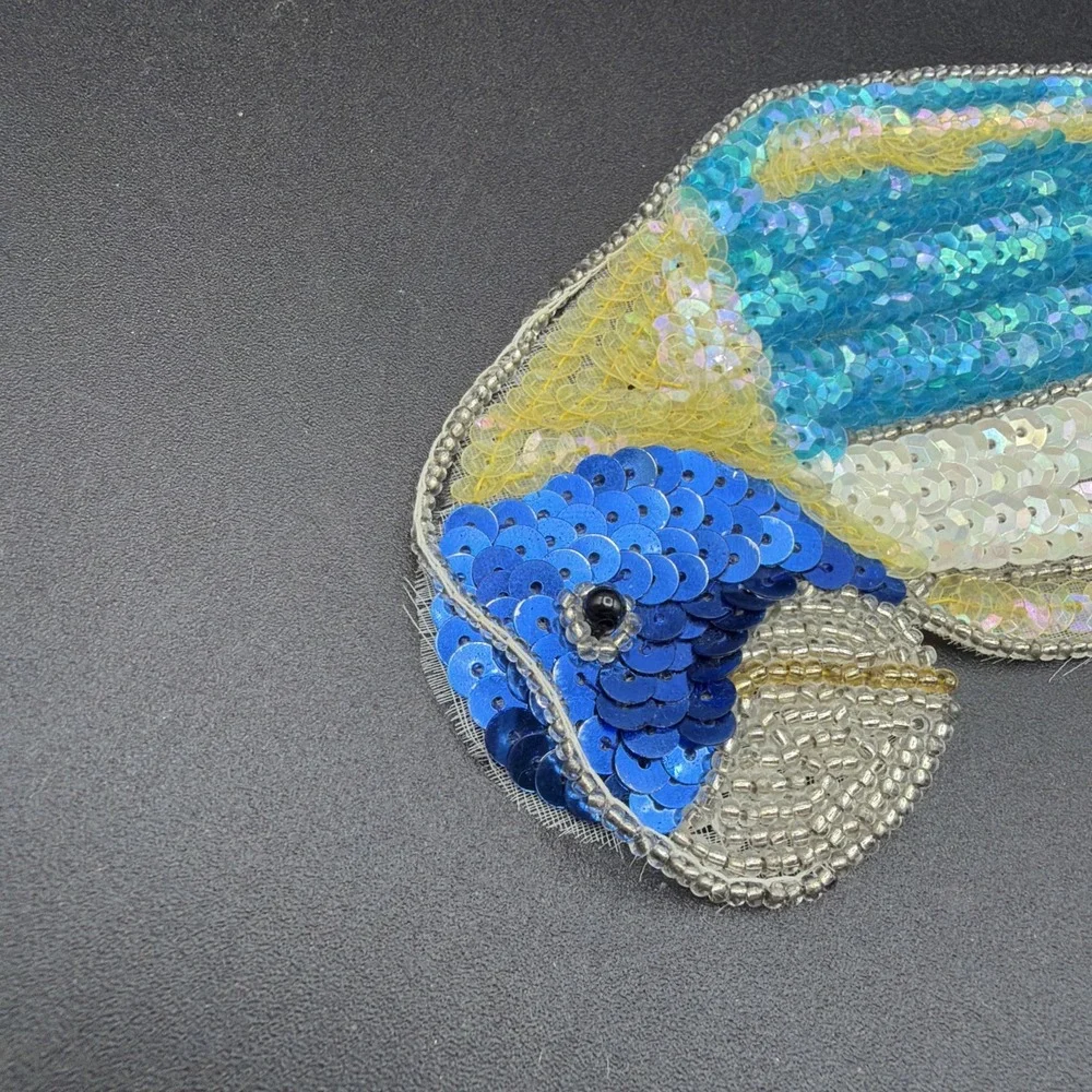 VTG Parrot, Peace Dove, And Heart Beads & Sequins Sew-On Appliqué Patches *READ